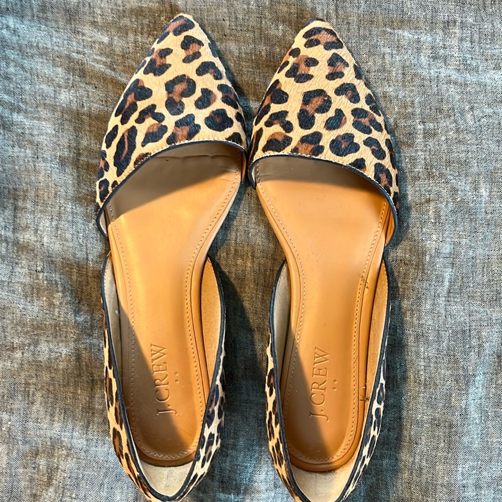 J Crew animal print flats